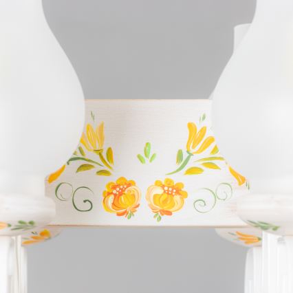 Brilagi - Riippuvalaisin ketjulla QUEEN 4xE14/40W/230V pyökki/kerma