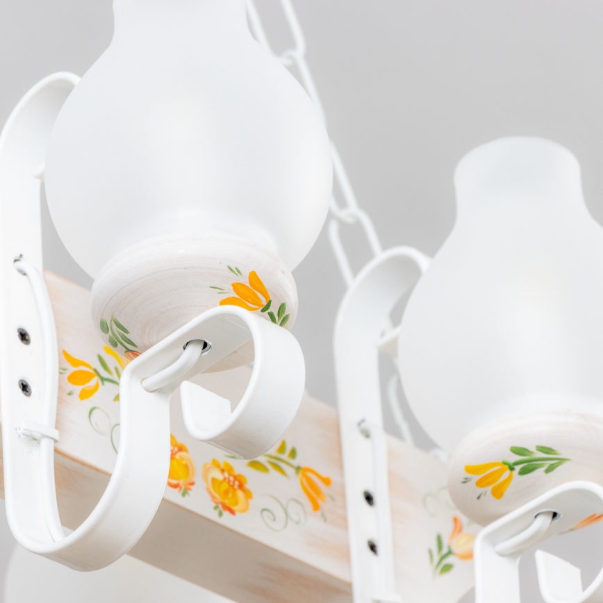 Brilagi - Riippuvalaisin ketjulla QUEEN 4xE14/40W/230V pyökki/kerma