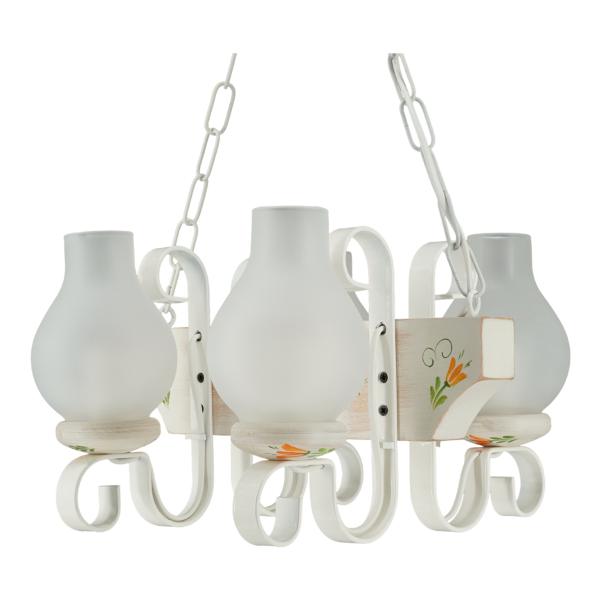 Brilagi - Riippuvalaisin ketjulla QUEEN 4xE14/40W/230V pyökki/kerma