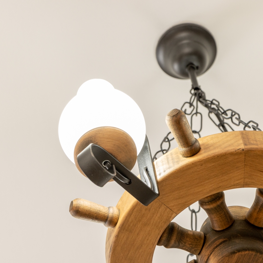 Brilagi - Riippuvalaisin ketjulla TIMONA 4xE14/40W/230V, halkaisija 50 cm, pyökki