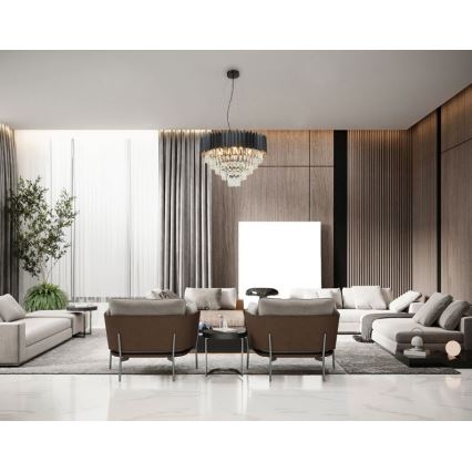 Brilagi - Riippuvalaisin köysellä CARLOS 9xE14/40W/230V halkaisija 60 cm