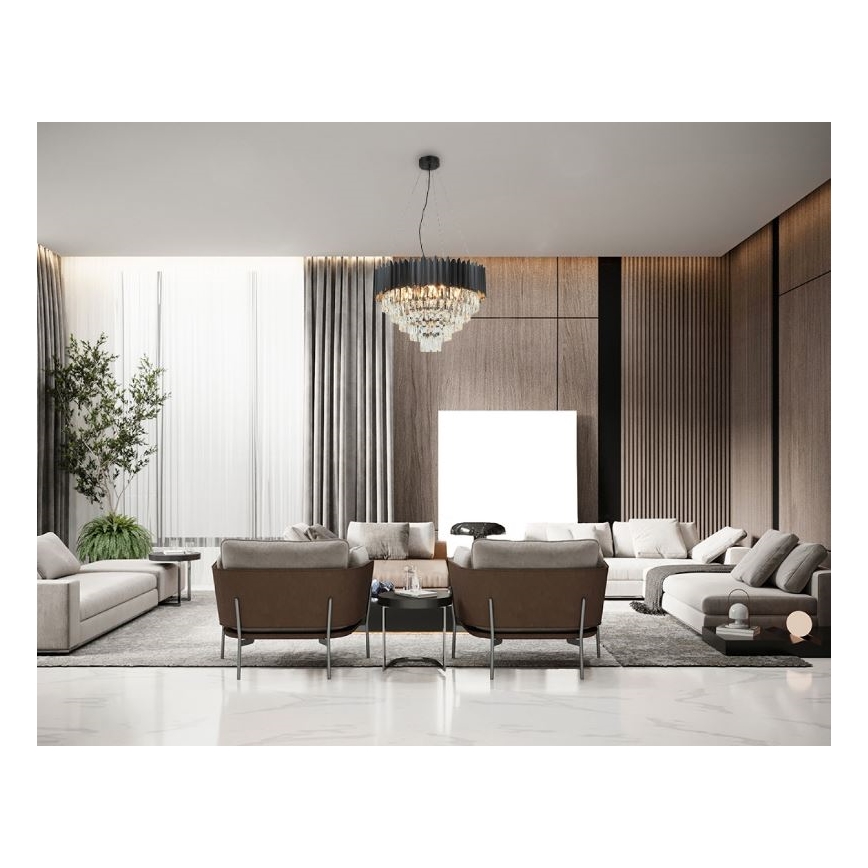 Brilagi - Riippuvalaisin köysellä CARLOS 9xE14/40W/230V halkaisija 60 cm