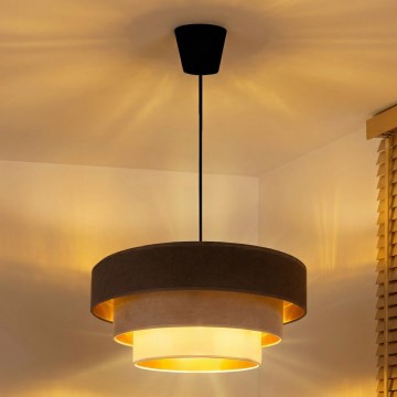 Brilagi - Riippuvalaisin langalla LUNETA 1xE27/60W/230V halkaisija 40 cm ruskea/beige/kerma