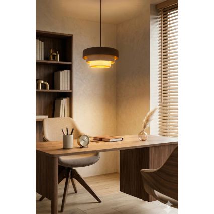 Brilagi - Riippuvalaisin langalla LUNETA 1xE27/60W/230V halkaisija 40 cm ruskea/beige/kerma
