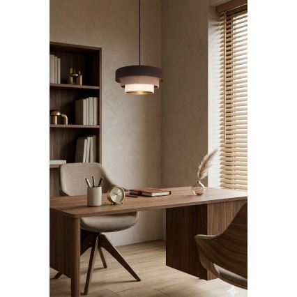 Brilagi - Riippuvalaisin langalla LUNETA 1xE27/60W/230V halkaisija 40 cm ruskea/beige/kerma