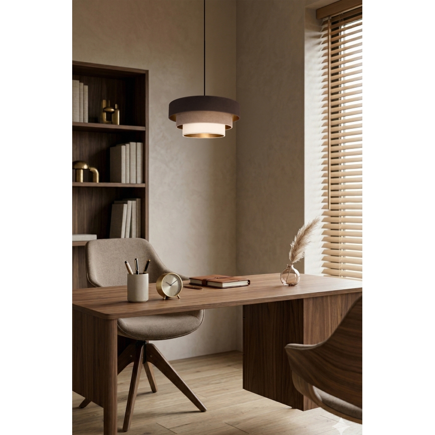 Brilagi - Riippuvalaisin langalla LUNETA 1xE27/60W/230V halkaisija 40 cm ruskea/beige/kerma