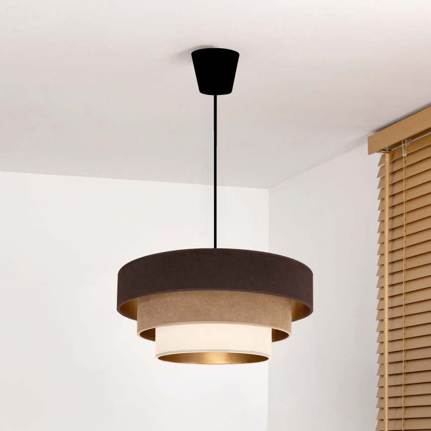 Brilagi - Riippuvalaisin langalla LUNETA 1xE27/60W/230V halkaisija 40 cm ruskea/beige/kerma
