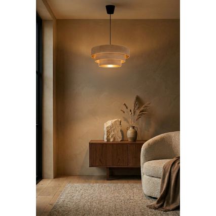 Brilagi - Riippuvalaisin LUNETA 1xE27/60W/230V, halkaisija 40 cm, beige/kulta