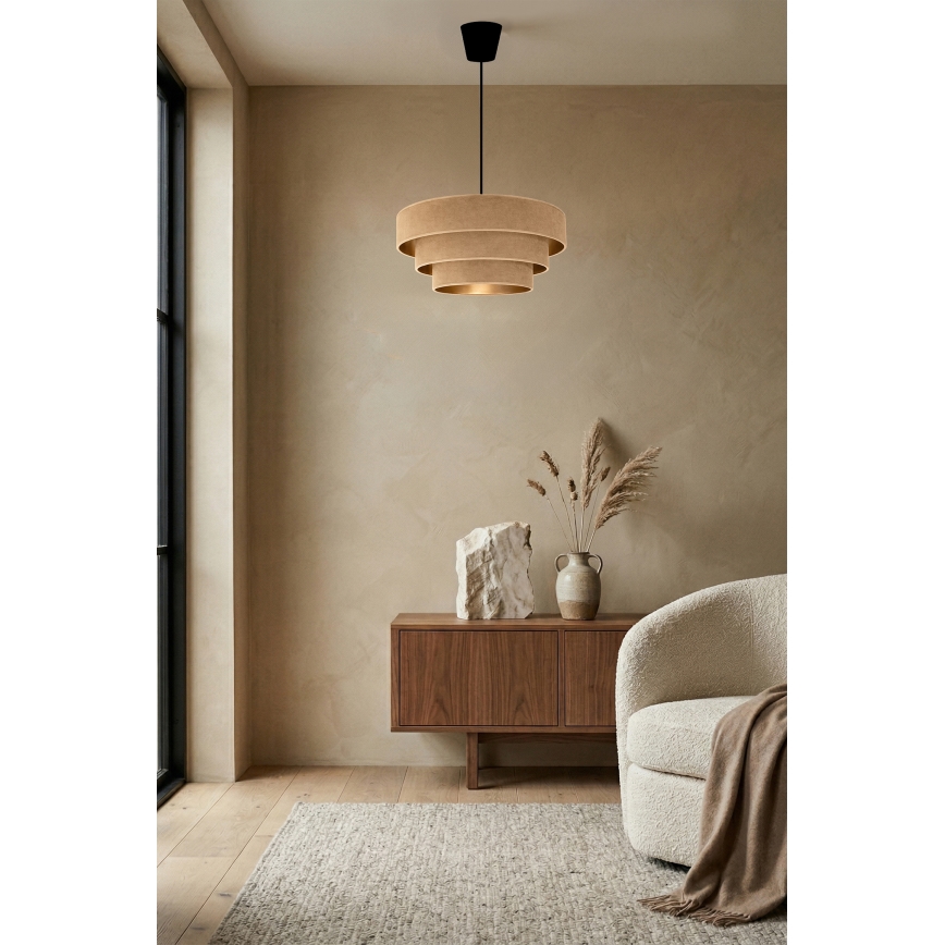 Brilagi - Riippuvalaisin LUNETA 1xE27/60W/230V, halkaisija 40 cm, beige/kulta