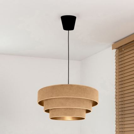 Brilagi - Riippuvalaisin LUNETA 1xE27/60W/230V, halkaisija 40 cm, beige/kulta