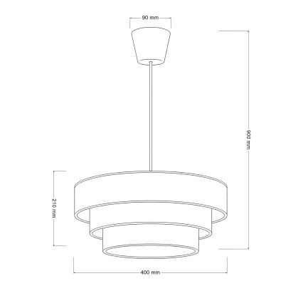 Brilagi - Riippuvalaisin LUNETA 1xE27/60W/230V, halkaisija 40 cm, beige/kulta