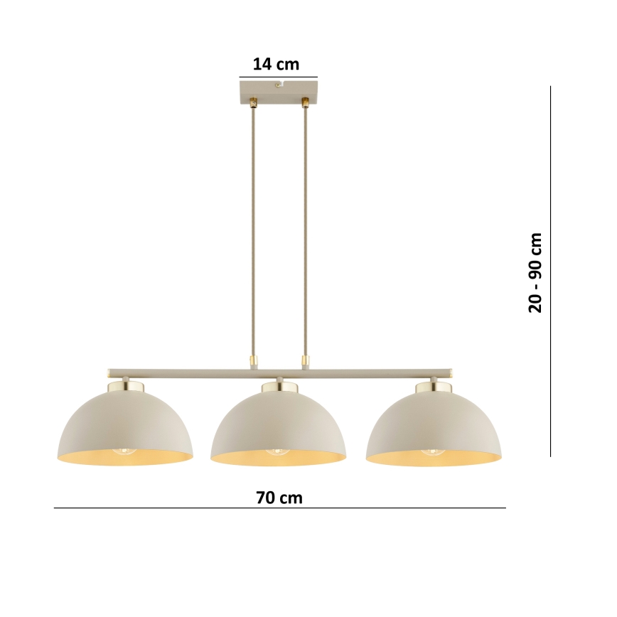 Brilagi - riippuvalaisin MOON 3xE27/60W/230V beige/kultainen