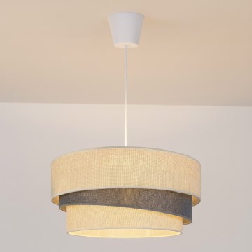 Brilagi - Riippuvalaisin ripustusköydellä TRIO 1xE27/60W/230V, halkaisija 40 cm, kermanvärinen/harmaa