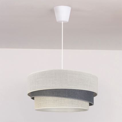 Brilagi - Riippuvalaisin ripustusköydellä TRIO 1xE27/60W/230V, halkaisija 40 cm, kermanvärinen/harmaa