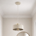 Brilagi - Riippuvalaisin vaijerilla, 1x E27/60W/230V, halkaisija 20 cm, beige/kultainen
