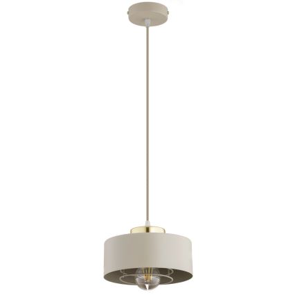 Brilagi - Riippuvalaisin vaijerilla, 1x E27/60W/230V, halkaisija 20 cm, beige/kultainen