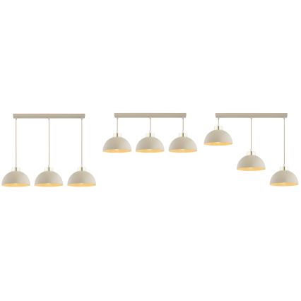 Brilagi - Riippuvalaisin vaijerilla 3xE27/60W/230V beige/kulta