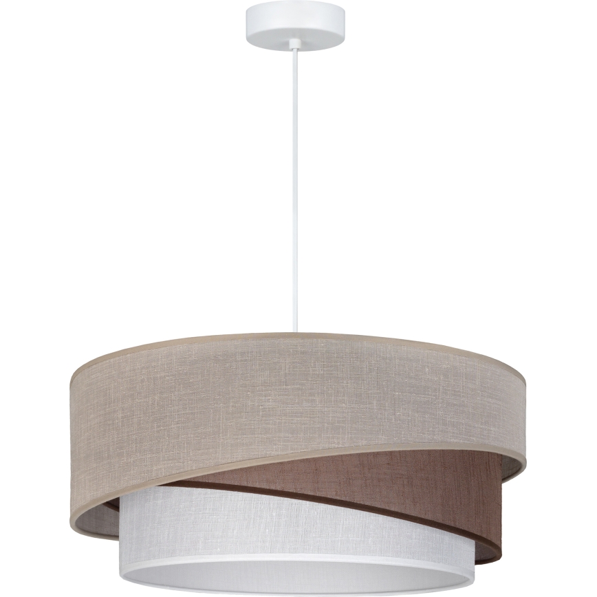 Brilagi - Riippuvalaisin vaijerilla ARROW 1xE27/60W/230V halkaisija 45 cm beige/ruskea/valkoinen