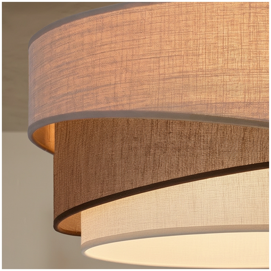 Brilagi - Riippuvalaisin vaijerilla ARROW 1xE27/60W/230V halkaisija 45 cm beige/ruskea/valkoinen