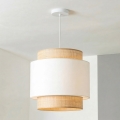 Brilagi - riippuvalaisin vaijerilla CERIA 1xE27/40W/230V halkaisija 30 cm beige/valkoinen