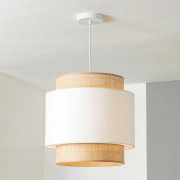 Brilagi - riippuvalaisin vaijerilla CERIA 1xE27/40W/230V halkaisija 30 cm beige/valkoinen