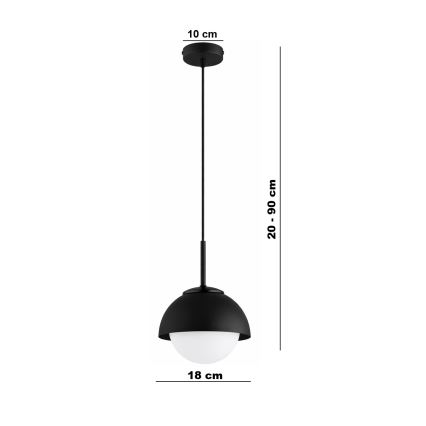 BRILAGI - Riippuvalaisin vaijerilla COSMO 1xE27/60W/230V halkaisija 18 cm musta
