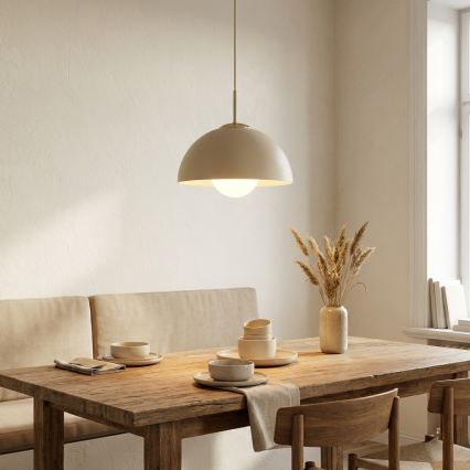 Brilagi - Riippuvalaisin vaijerilla COSMO 1xE27/60W/230V, halkaisija 30 cm, beige/kultainen