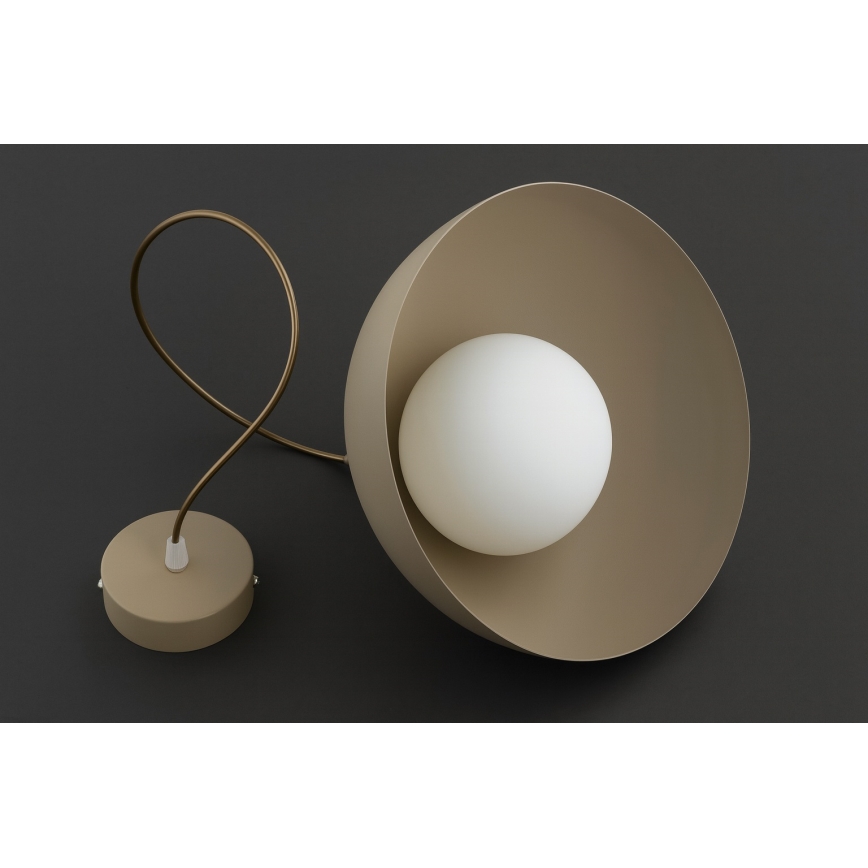 Brilagi - Riippuvalaisin vaijerilla COSMO 1xE27/60W/230V, halkaisija 30 cm, beige/kultainen