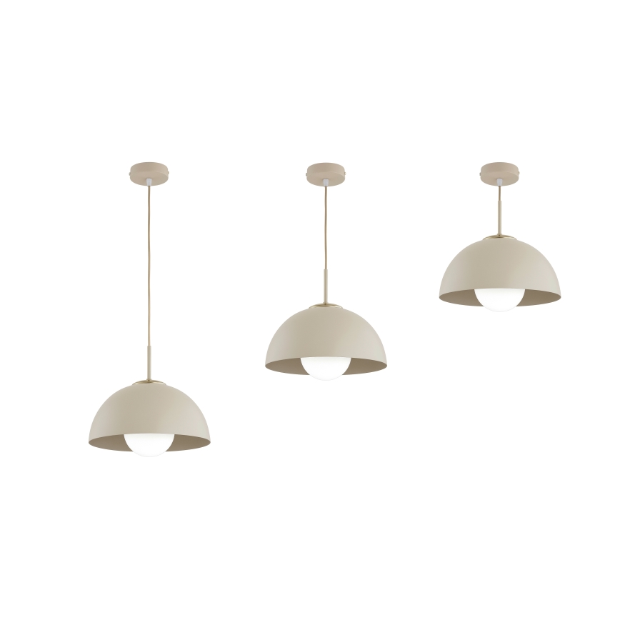 Brilagi - Riippuvalaisin vaijerilla COSMO 1xE27/60W/230V, halkaisija 30 cm, beige/kultainen