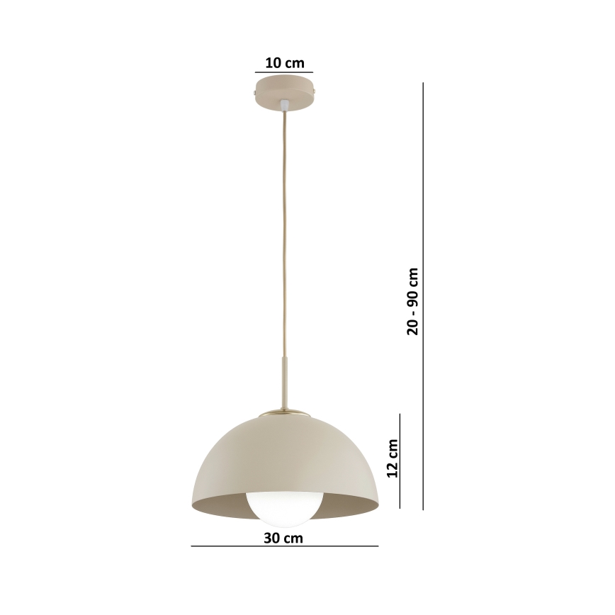Brilagi - Riippuvalaisin vaijerilla COSMO 1xE27/60W/230V, halkaisija 30 cm, beige/kultainen