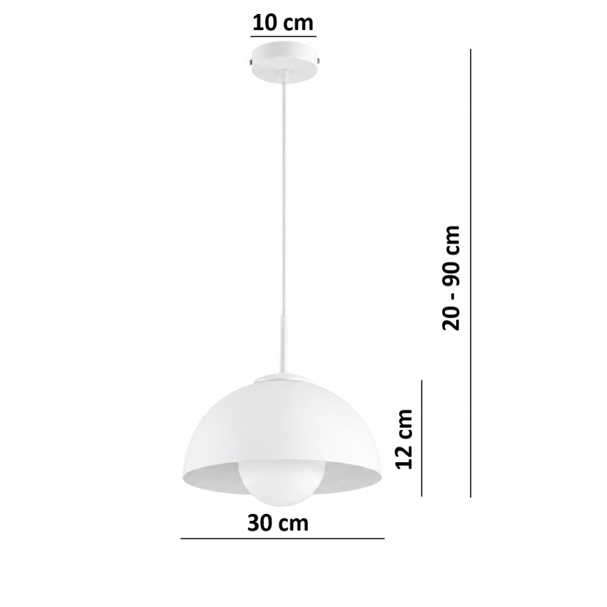 BRILAGI - Riippuvalaisin vaijerilla COSMO 1xE27/60W/230V halkaisija 30 cm valkoinen/kultainen