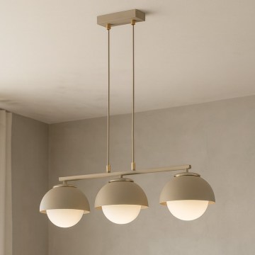 Brilagi - Riippuvalaisin vaijerilla COSMO 3xE27/60W/230V beige/kulta