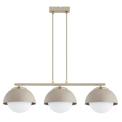Brilagi - Riippuvalaisin vaijerilla COSMO 3xE27/60W/230V beige/kulta