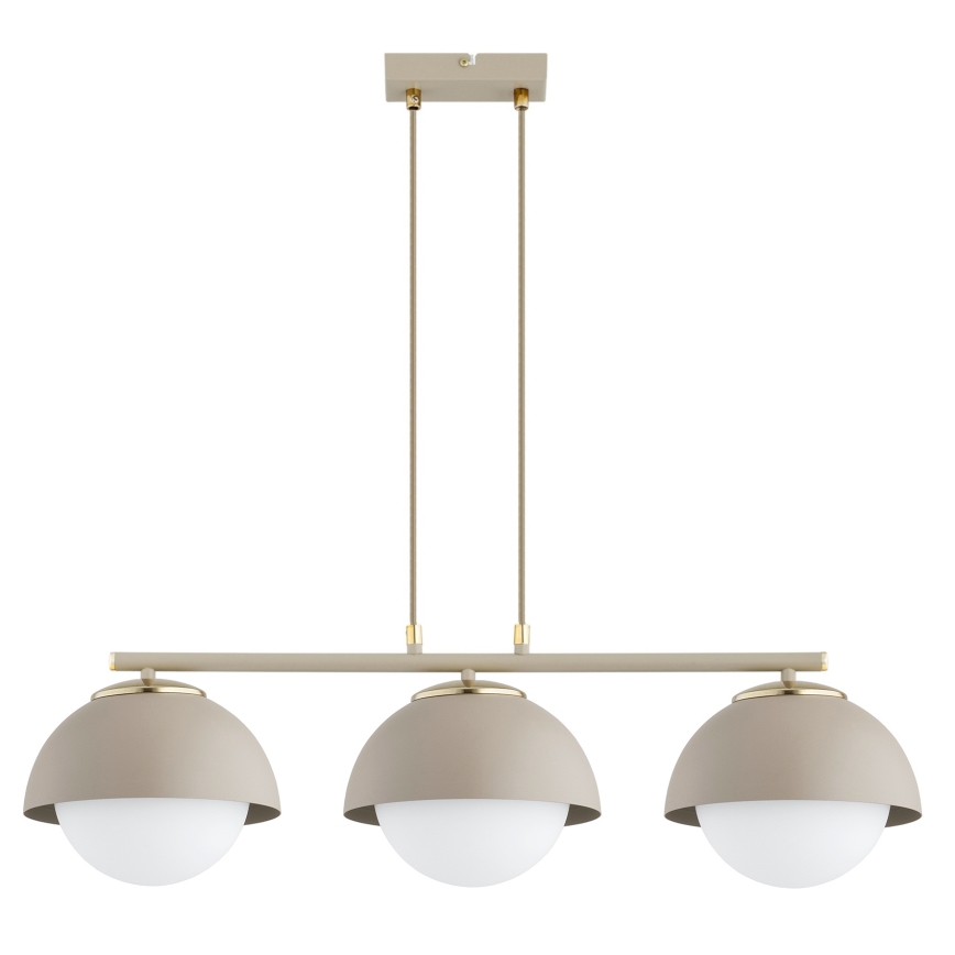 Brilagi - Riippuvalaisin vaijerilla COSMO 3xE27/60W/230V beige/kulta