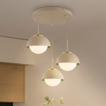 Brilagi - Riippuvalaisin vaijerilla COSMO 3xE27/60W/230V beige/kultainen