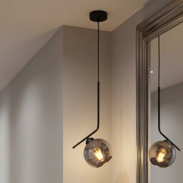 Brilagi - Riippuvalaisin vaijerilla DIOR 1xE27/60W/230V musta/savunharmaa