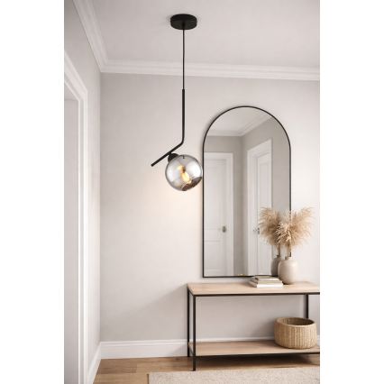 Brilagi - Riippuvalaisin vaijerilla DIOR 1xE27/60W/230V musta/savunharmaa