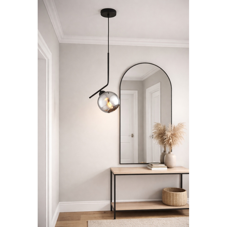 Brilagi - Riippuvalaisin vaijerilla DIOR 1xE27/60W/230V musta/savunharmaa