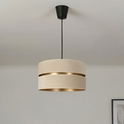 Brilagi - Riippuvalaisin vaijerilla DUO-DUO 1xE27/60W/230V halkaisija 40 cm kermanvärinen/kultainen