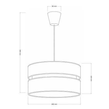 Brilagi - Riippuvalaisin vaijerilla DUO-DUO 1xE27/60W/230V halkaisija 40 cm kermanvärinen/kultainen