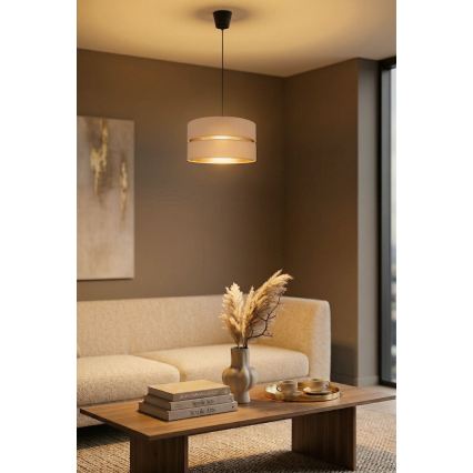 Brilagi - Riippuvalaisin vaijerilla DUO-DUO 1xE27/60W/230V Ø 40 cm beige/kulta