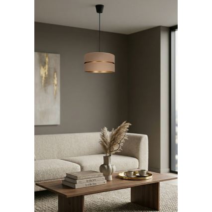 Brilagi - Riippuvalaisin vaijerilla DUO-DUO 1xE27/60W/230V Ø 40 cm beige/kulta