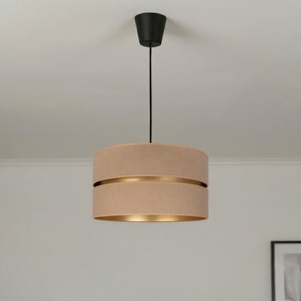 Brilagi - Riippuvalaisin vaijerilla DUO-DUO 1xE27/60W/230V Ø 40 cm beige/kulta