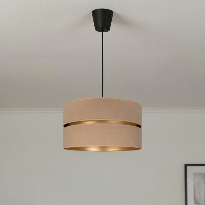 Brilagi - Riippuvalaisin vaijerilla DUO-DUO 1xE27/60W/230V Ø 40 cm beige/kulta
