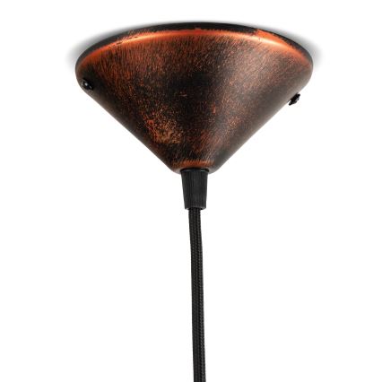 BRILAGI - Riippuvalaisin vaijerilla FORGE 1xE27/60W/230V halkaisija 36 cm patinoitu/kuparinvärinen