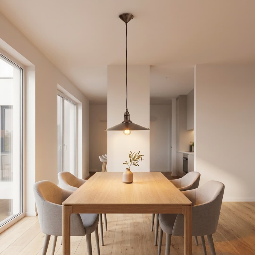 BRILAGI - Riippuvalaisin vaijerilla FORGE 1xE27/60W/230V halkaisija 36 cm ruskea