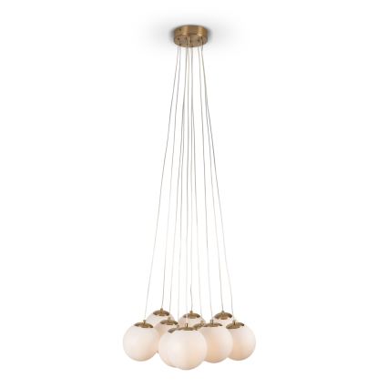 Brilagi - Riippuvalaisin vaijerilla GLOBE 10xE14/15W/230V valkoinen