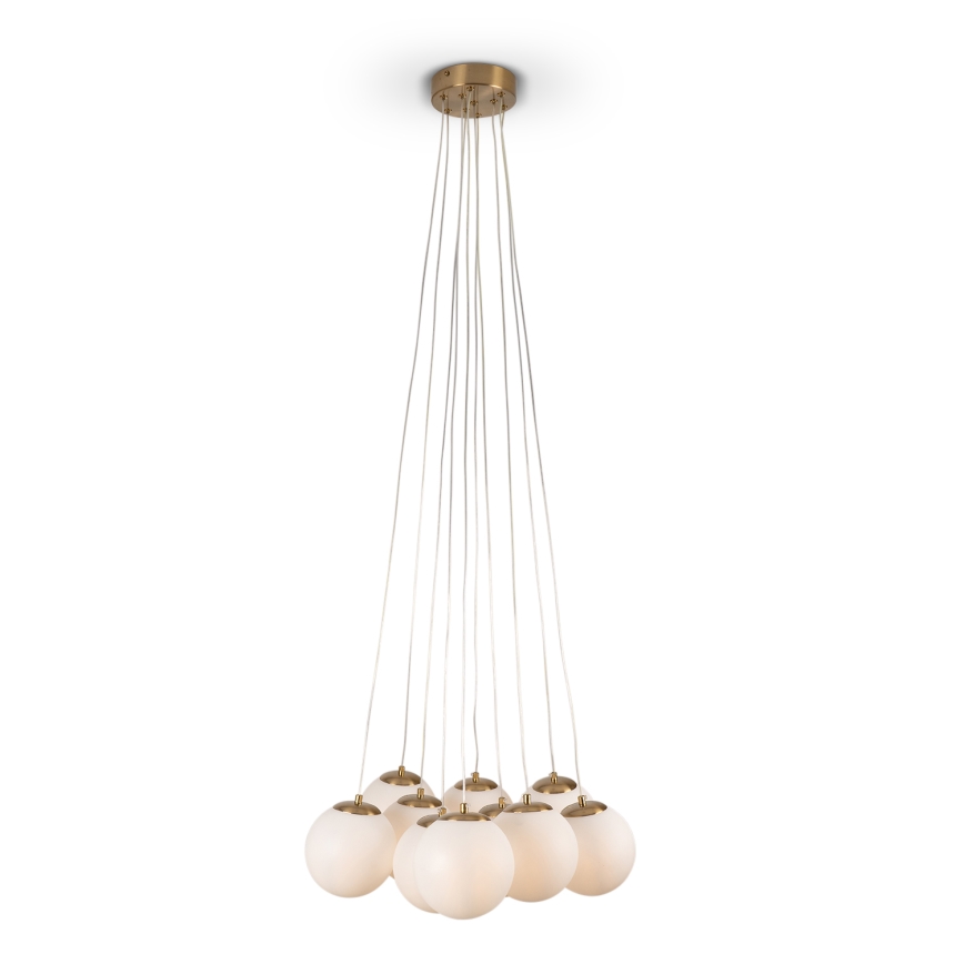 Brilagi - Riippuvalaisin vaijerilla GLOBE 10xE14/15W/230V valkoinen