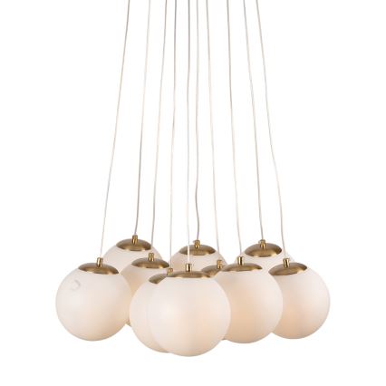 Brilagi - Riippuvalaisin vaijerilla GLOBE 10xE14/15W/230V valkoinen