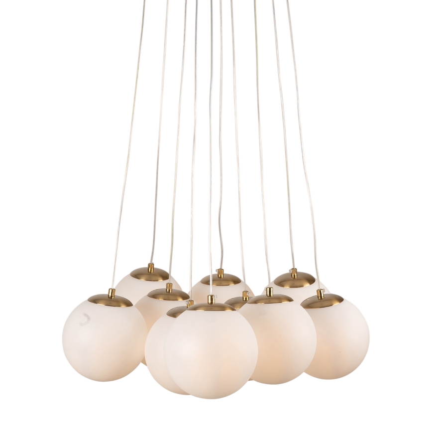Brilagi - Riippuvalaisin vaijerilla GLOBE 10xE14/15W/230V valkoinen